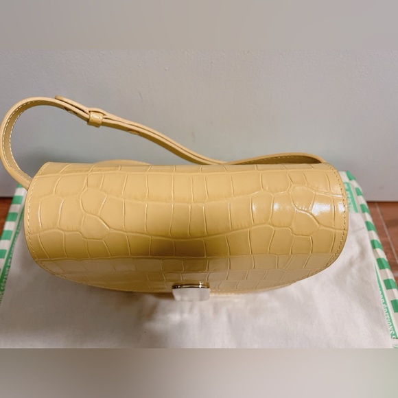 Sezane Claude Buttercup Crocodile Print Bag - Picture 3 of 9
